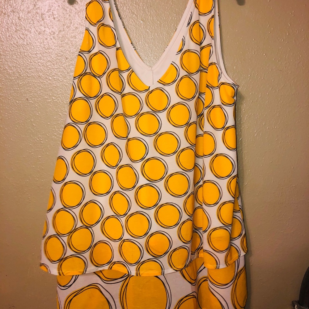 Lane Bryant 18/20 2X flowy tank blouse yellow